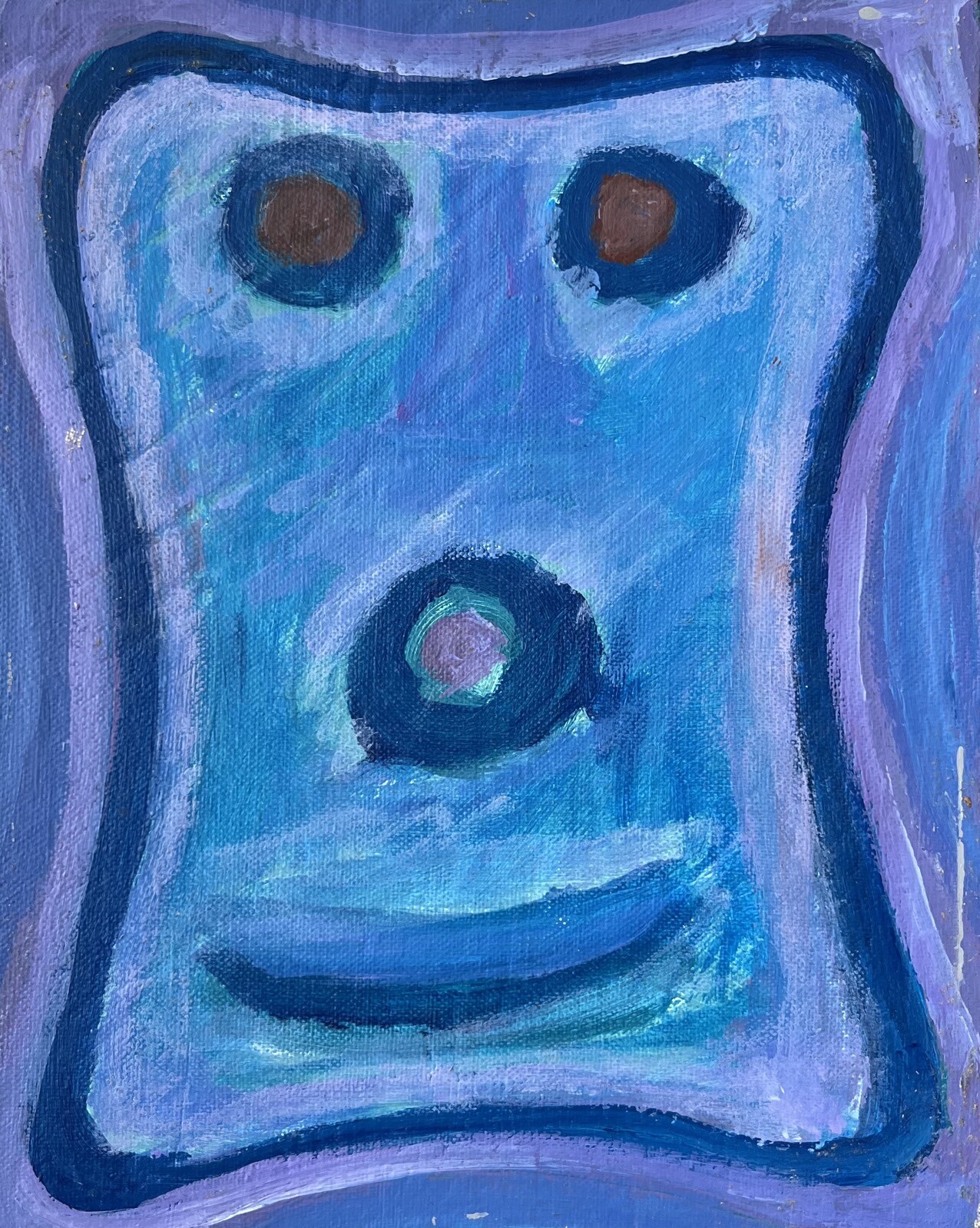 Oil Painting Abstract Composition Modern Art Vintage 26X20.5Cm