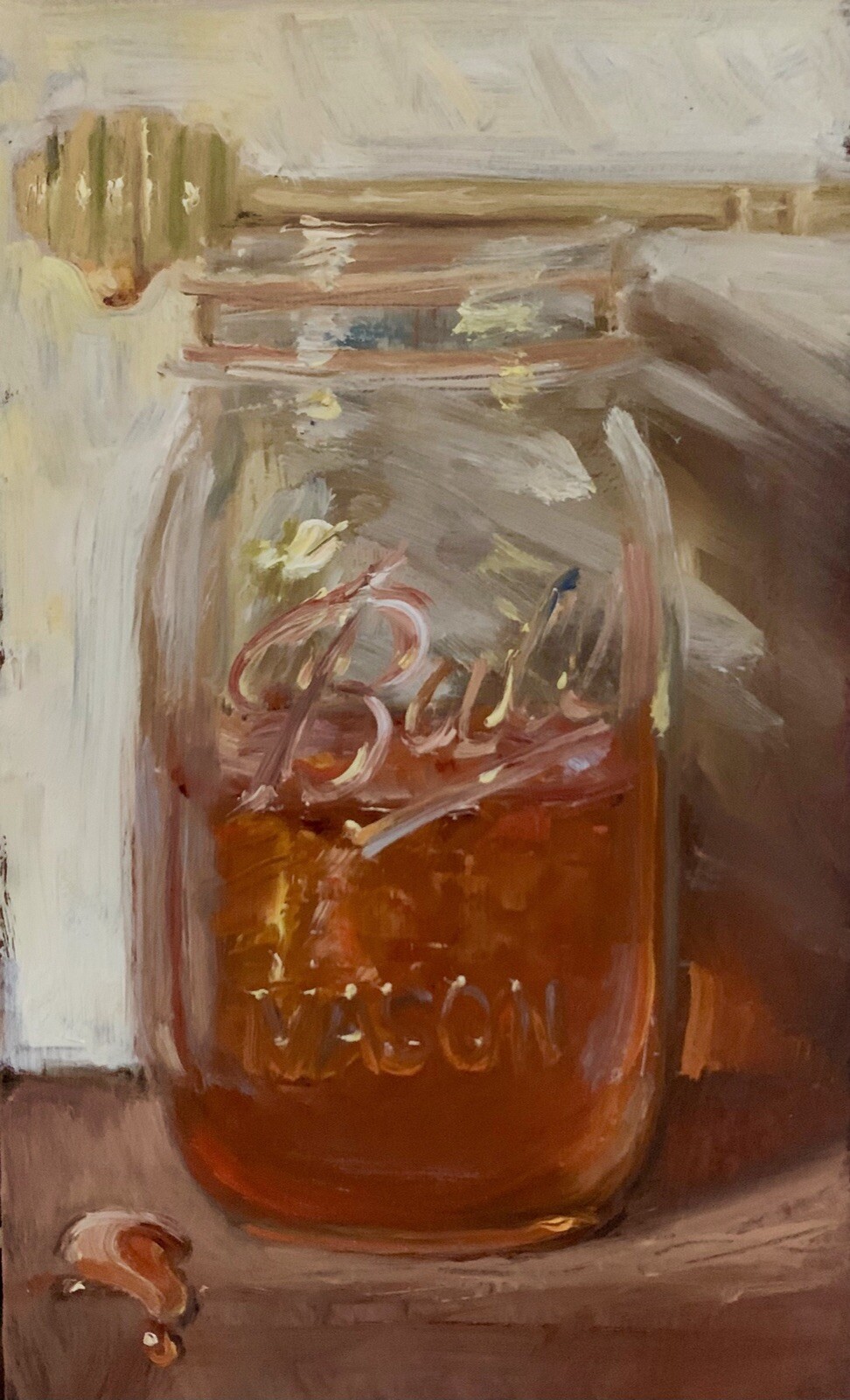 “Jar of Honey No.2” NOAH VERRIER Still life painting, Oil painting, Signed print