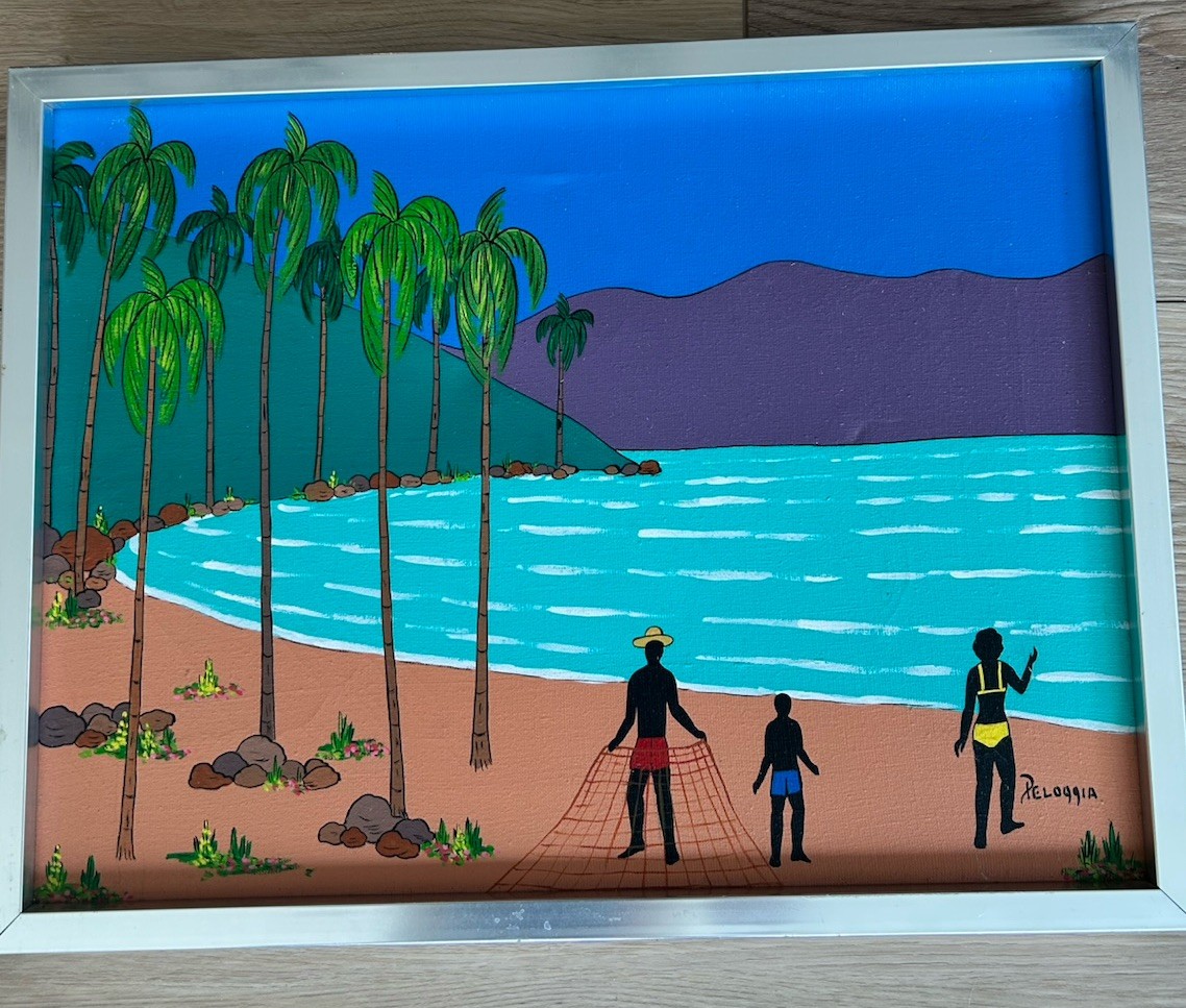 Original Painting By Brazilian Artist Peloggia Caribbean Beach Theme