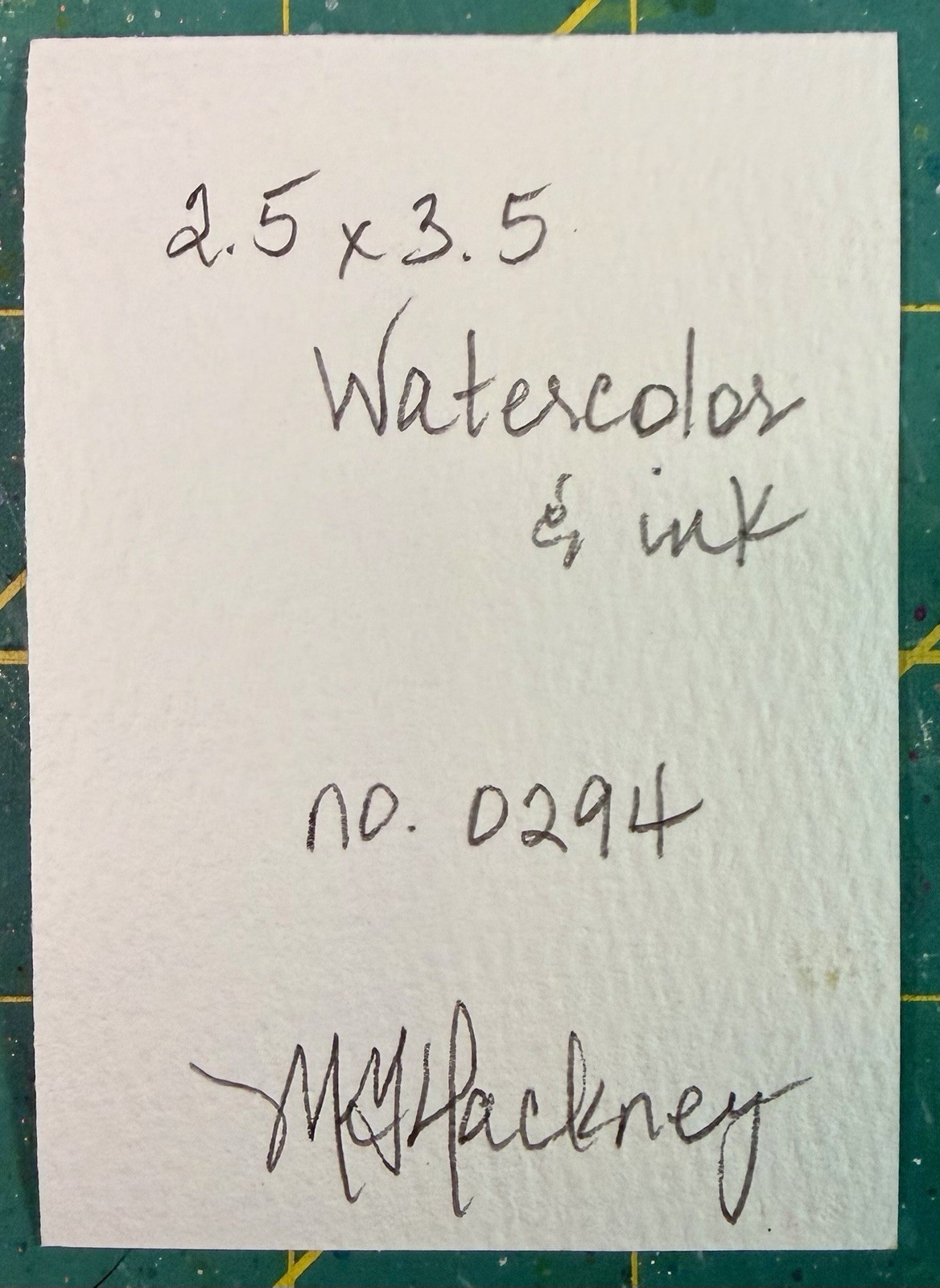 ACEO Painting by M. Hackney Staircase Watercolor & Ink, Signed Original 2.5×3.5″