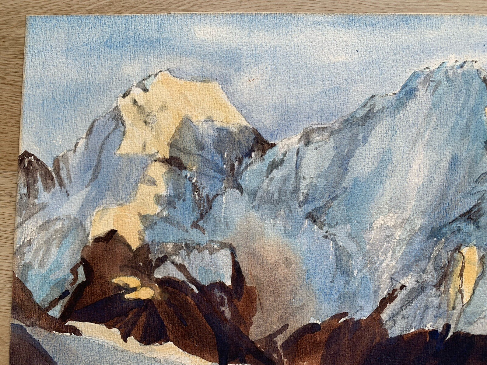 Original signed DeAna McDonald Watercolor Landscape Painting Mountain Landscape