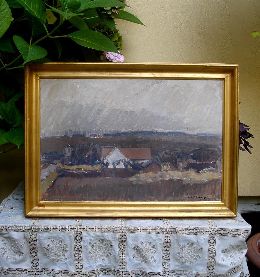 Ernst Syberg (1906) Autumn storm over Vellerup, Denmark. Exhibited 1965.
