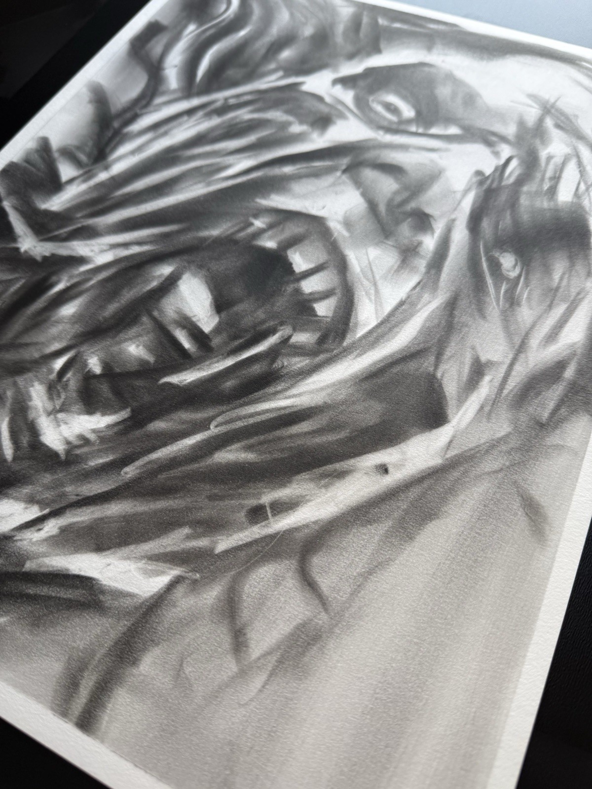 Screaming Zombie Pastel Drawing 11×14 Horror Art Original