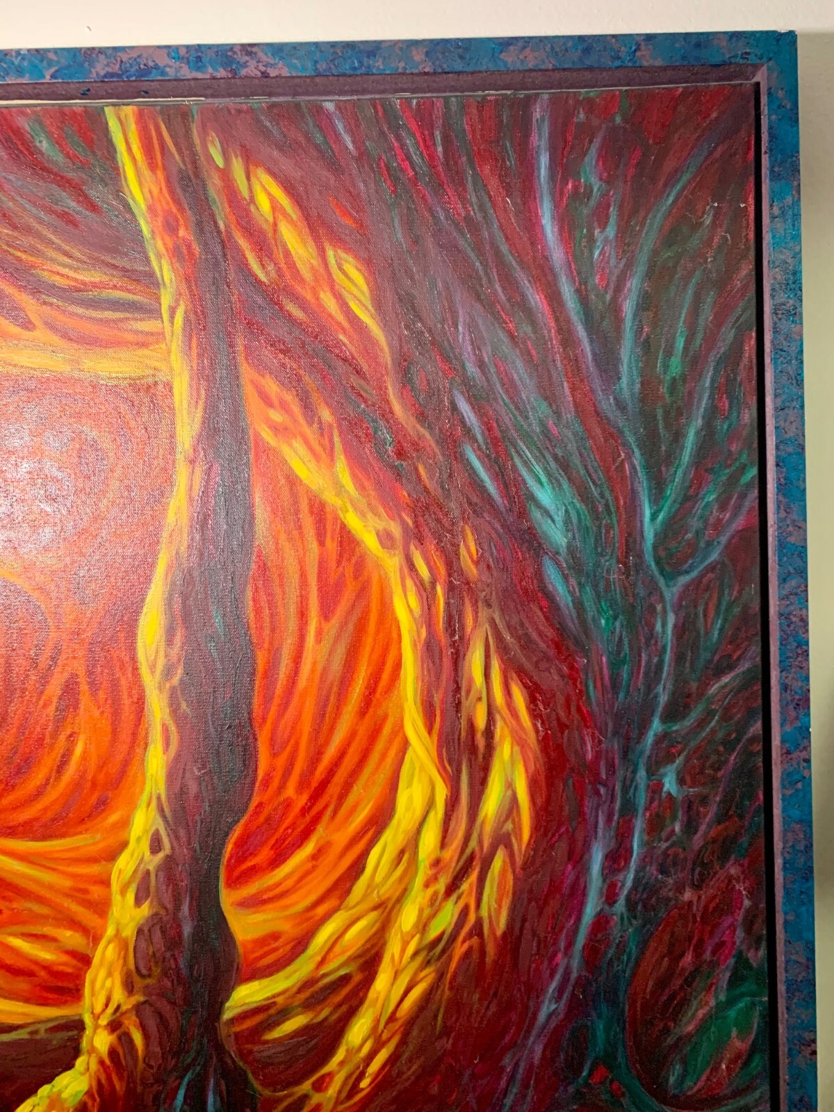 🔥🐇GUY AITCHISON – Original Oil on Canvas – MIND TREE 1 – 1993 (TATTOO ARTIST)