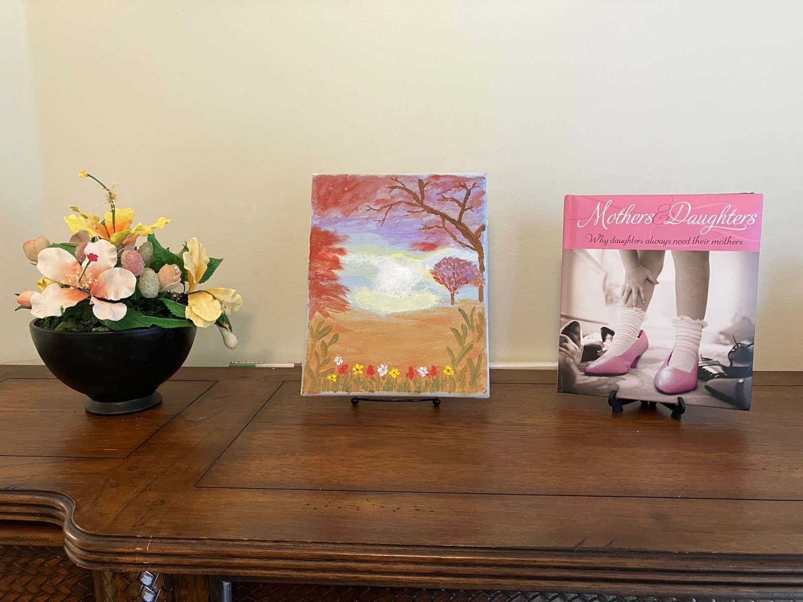 8×10 Acrylic Painting Specialist Springtime Park Original «Botanical Series»