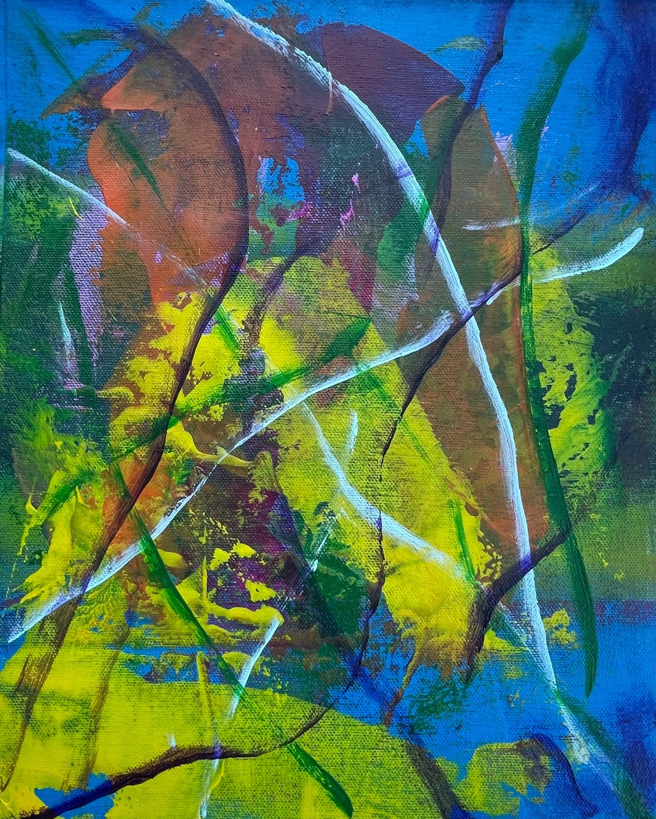 Original Art «Agitate» 9×12 Canvas Expressionism Abstract Design Home Art