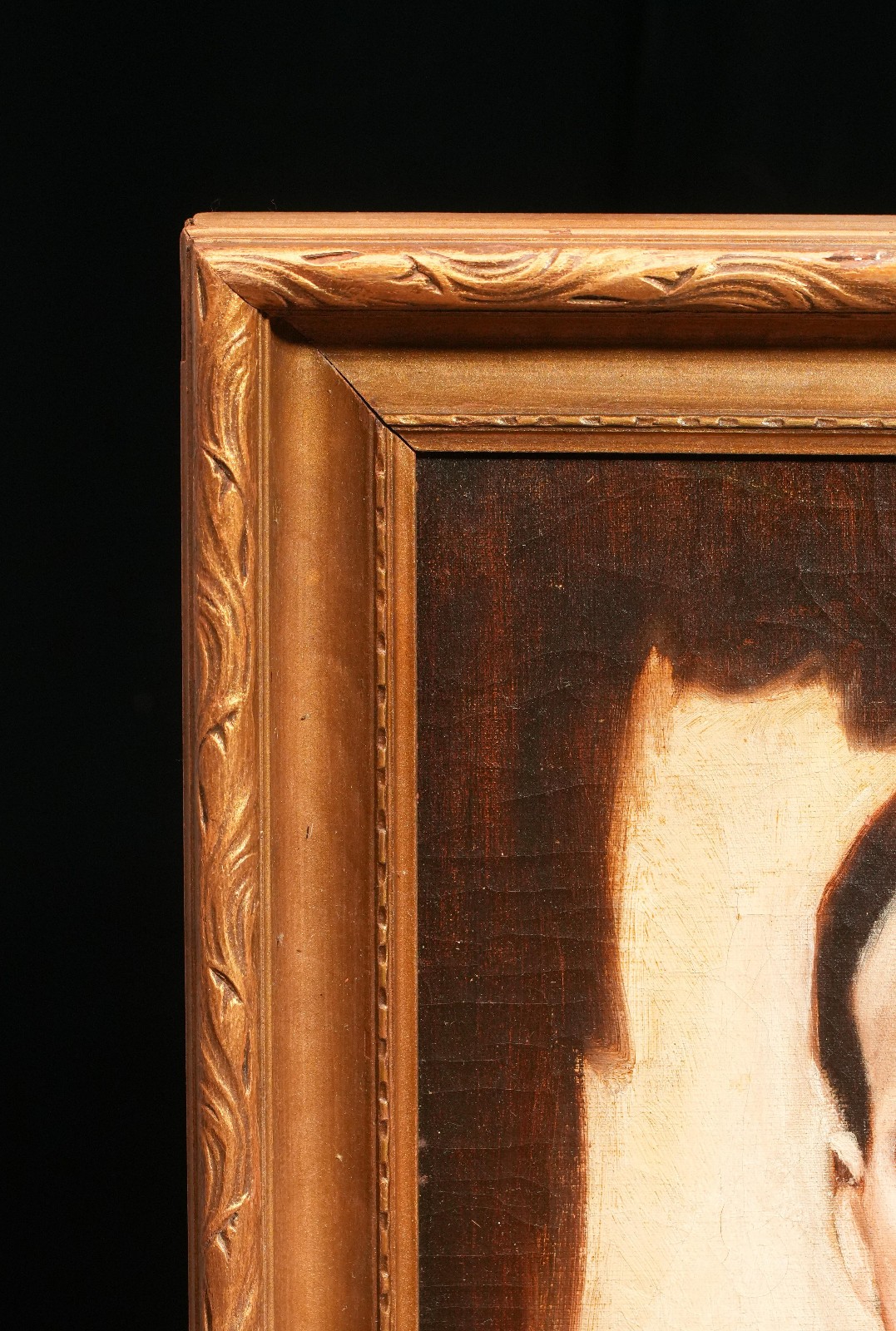Formal Portrait Antique Framed Oil Painting Man in Tuxedo Fashion