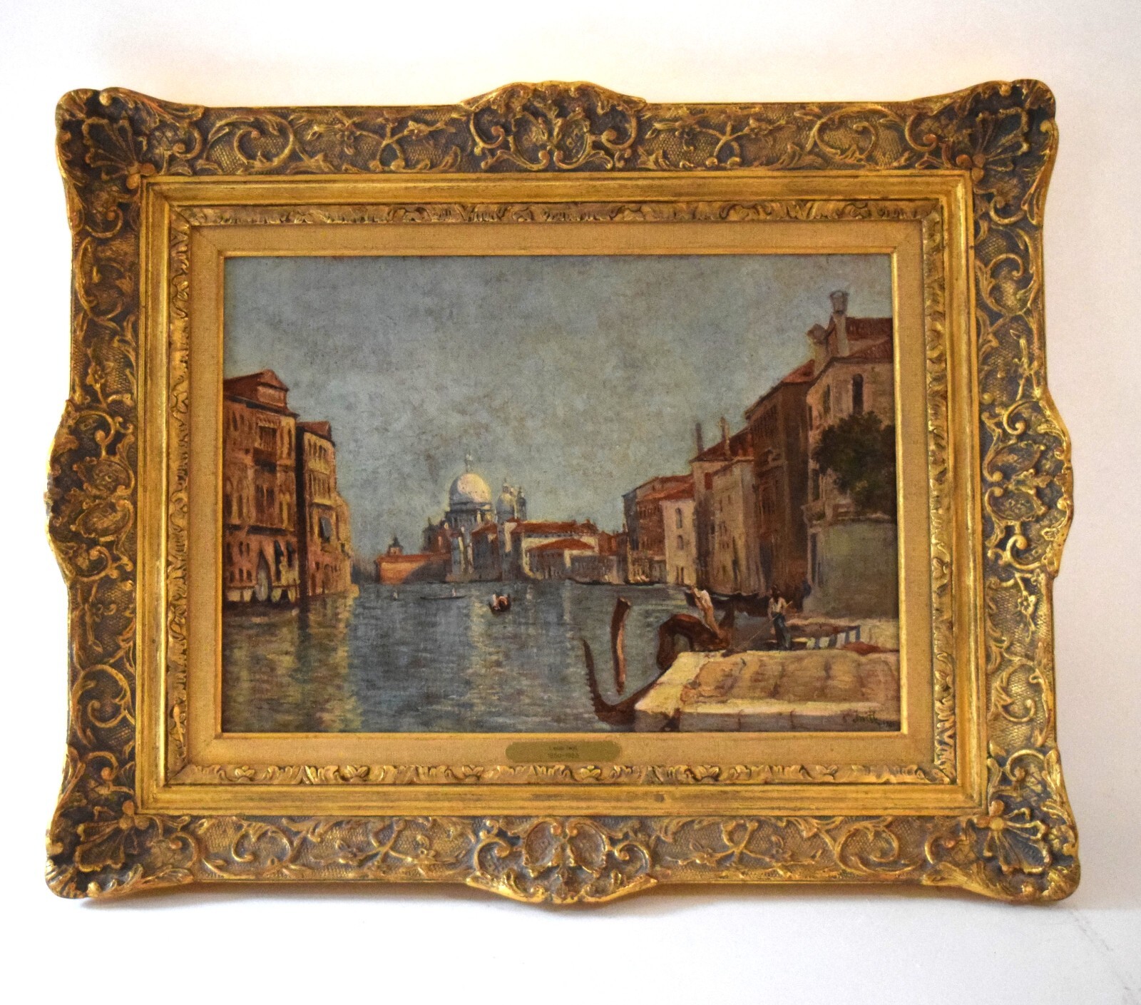 Framed Oil Painting Marie Joseph Leon Iwill 1850-1923 Grand Canal Venice Italy