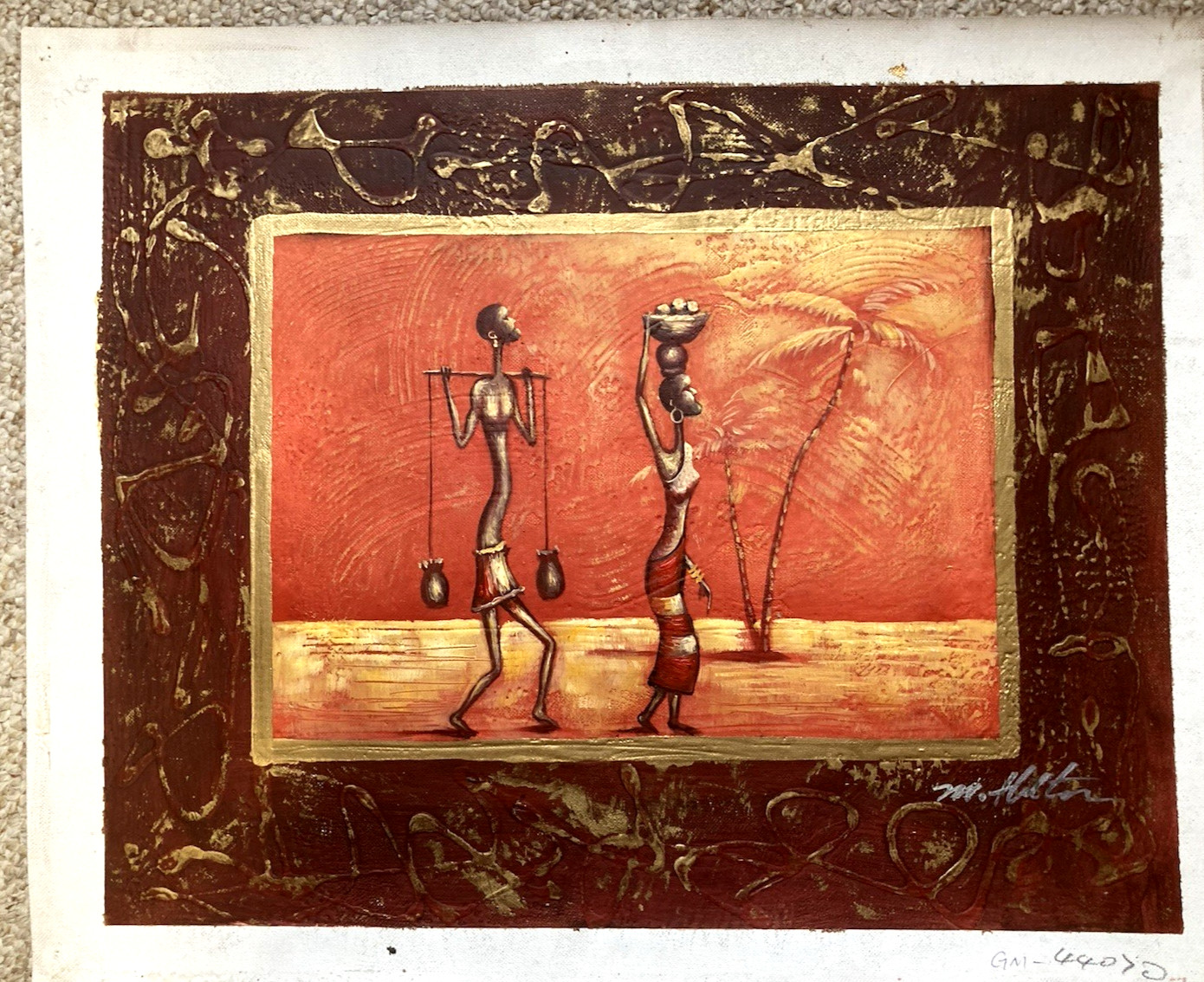 Original Oil Painting – Village Workers