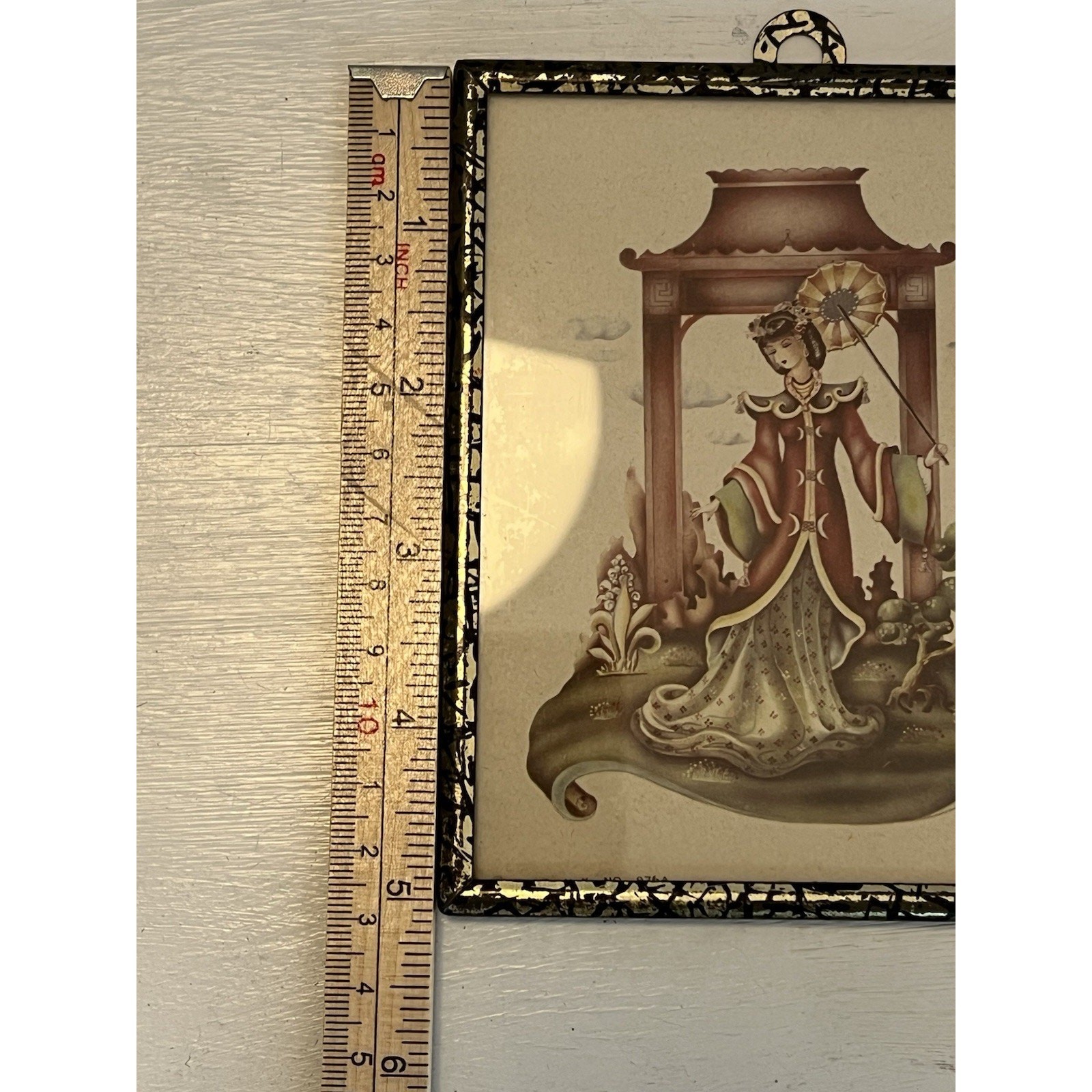 Vtg Miniature Well Art Frames 1950s Ladies Oriental Southern Belle 4×5 Set Of 2