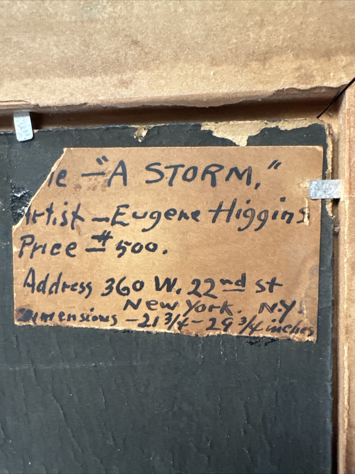 EUGENE HIGGINS PAINTING ANTIQUE EXPRESSIONIST STORM LANDSCAPE FAMILY WPA FAMOUS