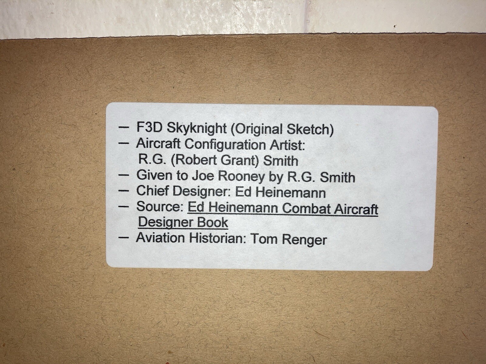 F3D Skynight~ R.G. Smith Original Art~ Ed Heinemann Bio Book, Published Art
