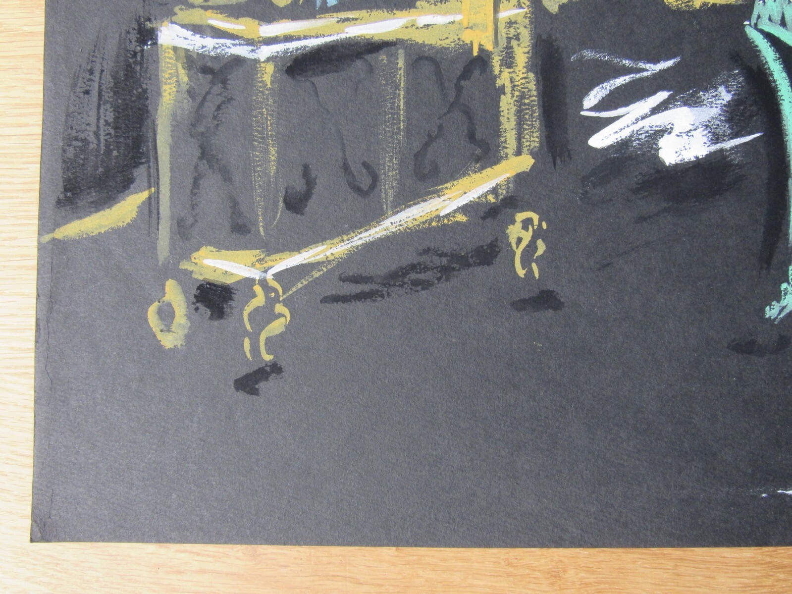 Opera Decor Gouache Drawing Signed by Jacques André Brégère set design painting