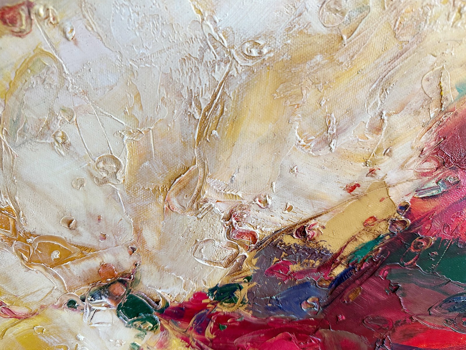 Original P. Collins Signed Contemporary Abstract Oil Painting Canvas Artwork Art