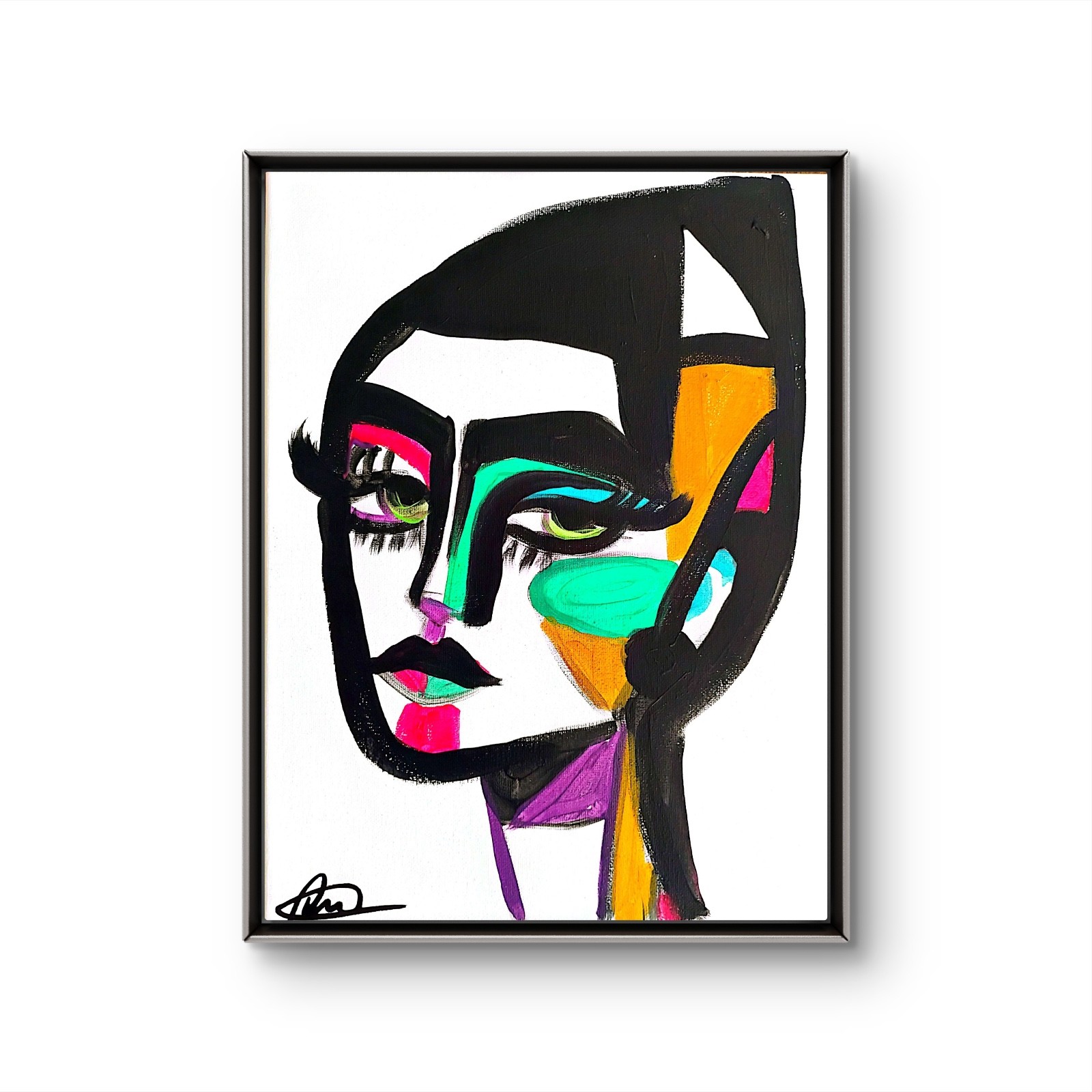 Original art 14×11 the Head Canvas Figurative Abstract ExpressionistArt Painting