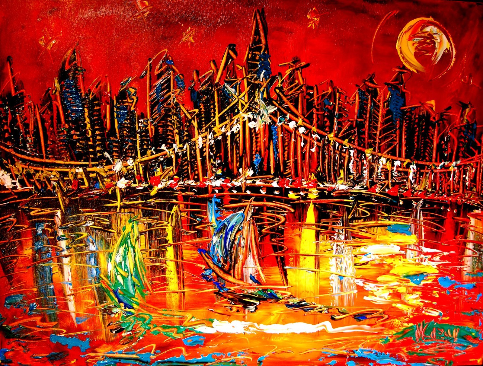 NEW YORK – oil painting Stretched Canvas Impressionist KAZAV ART