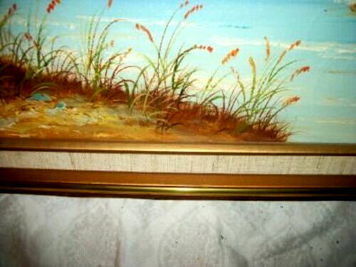 Hollywood Regency French Impressionist Oil Painting Landscape Chateau Bridge