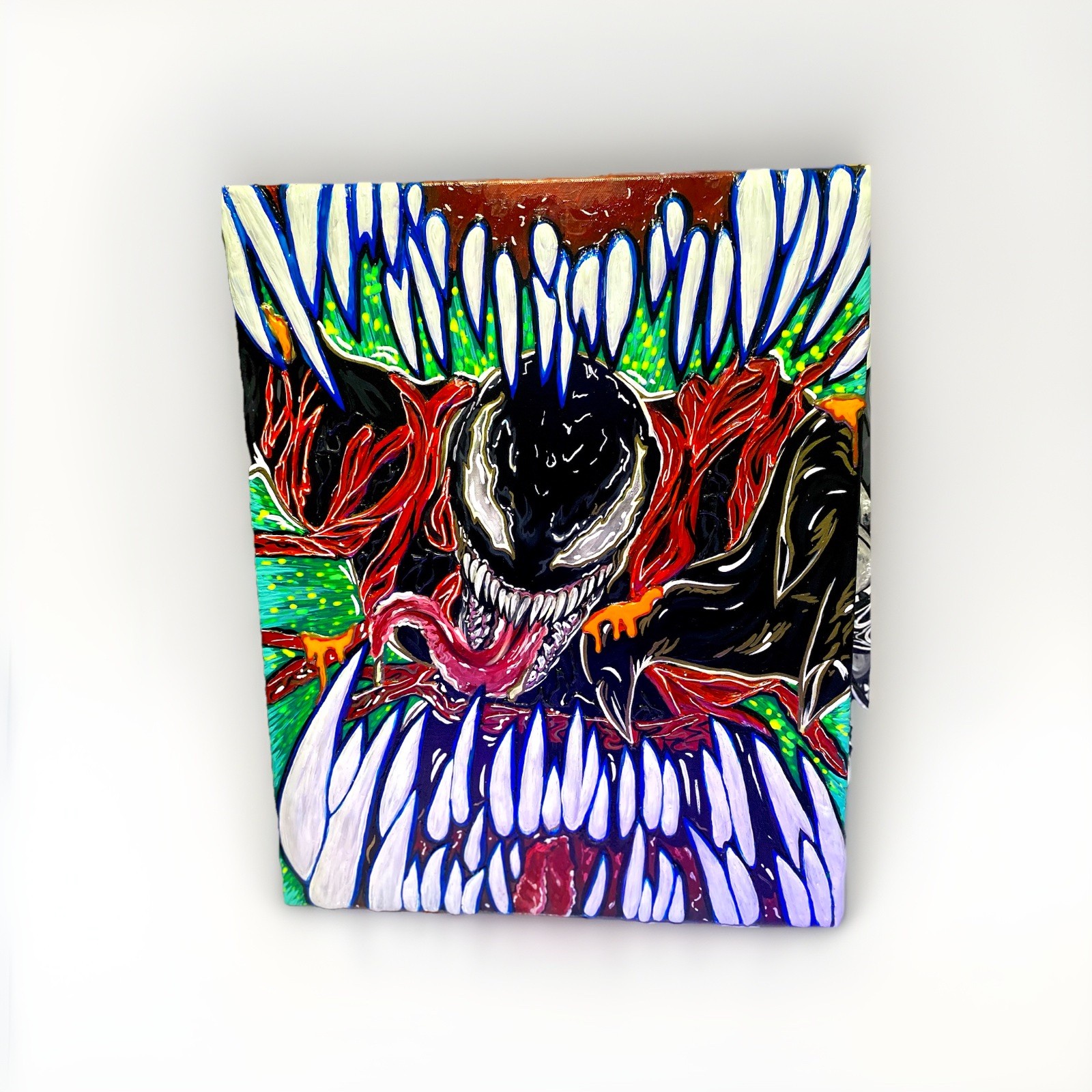 Venom Custom Acrylic Painting UV – Glow In The Dark Original Art