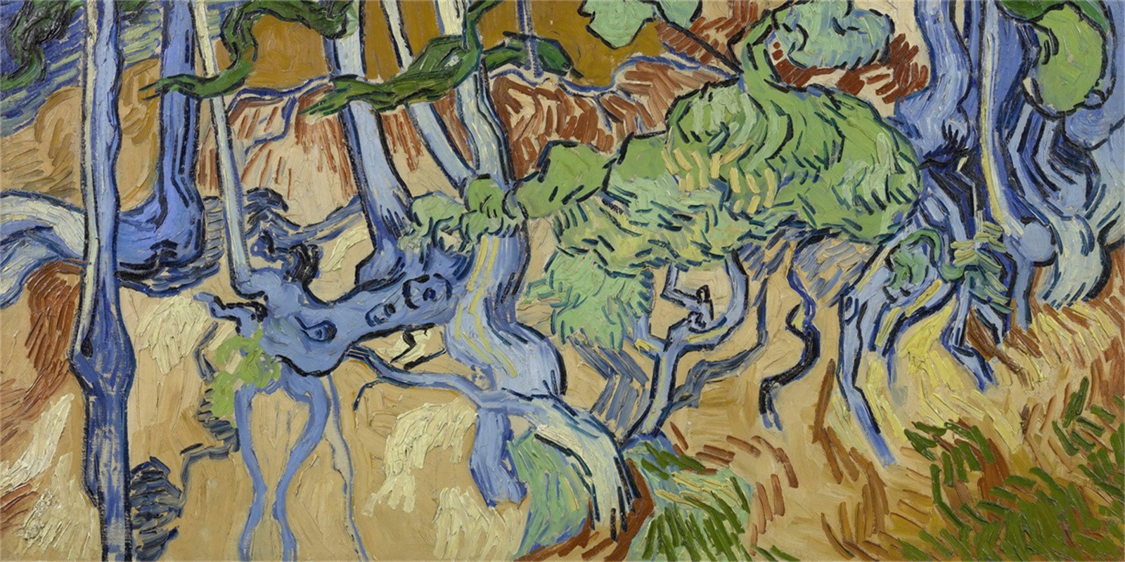 Hand-painted Oil Painting Vincent van Gogh Roots and Tree Trunks