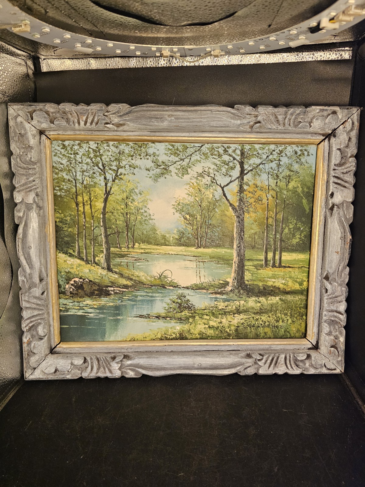 Original oil painting, Summer landscape Scene, Signed, Suh Jin Hee