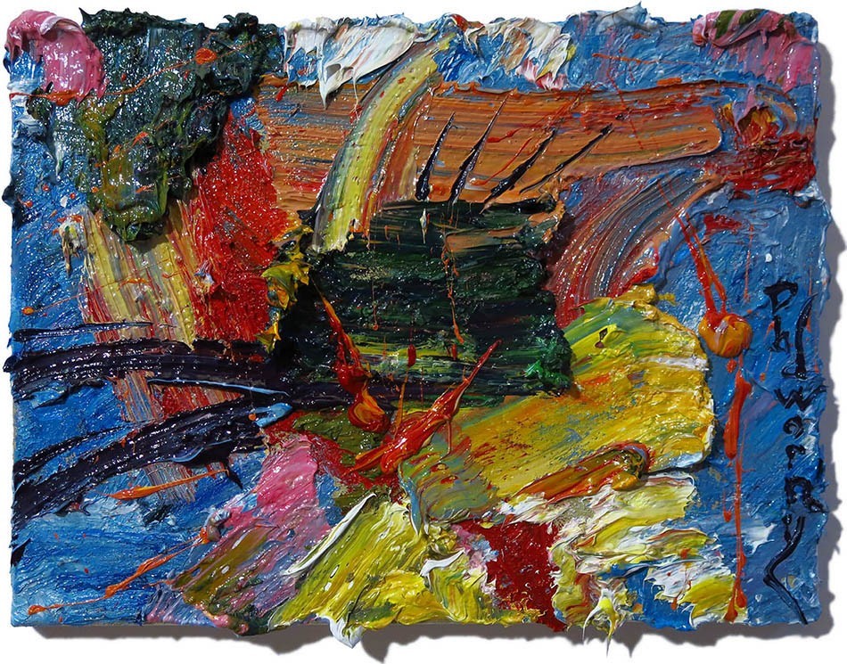 LANDSCAPE OIL█PAINTING█IMPRESSIONISM OUTSIDER█ART█SIGNED ABSTRACT ORIGINAL█DECO