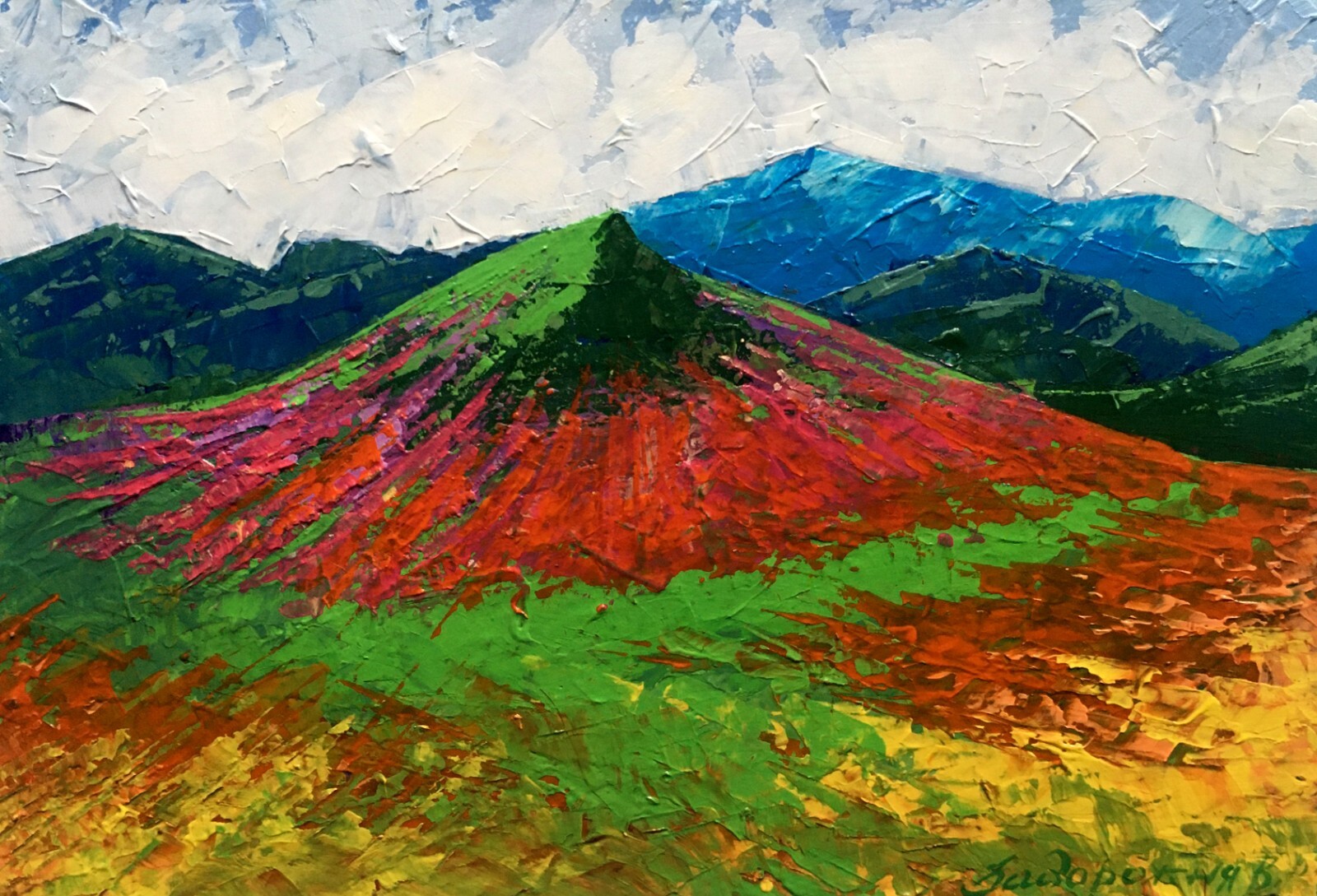 Oil Painting Carpathians Zadorozhnya V. Unframed Original Decor Art nAAA2583