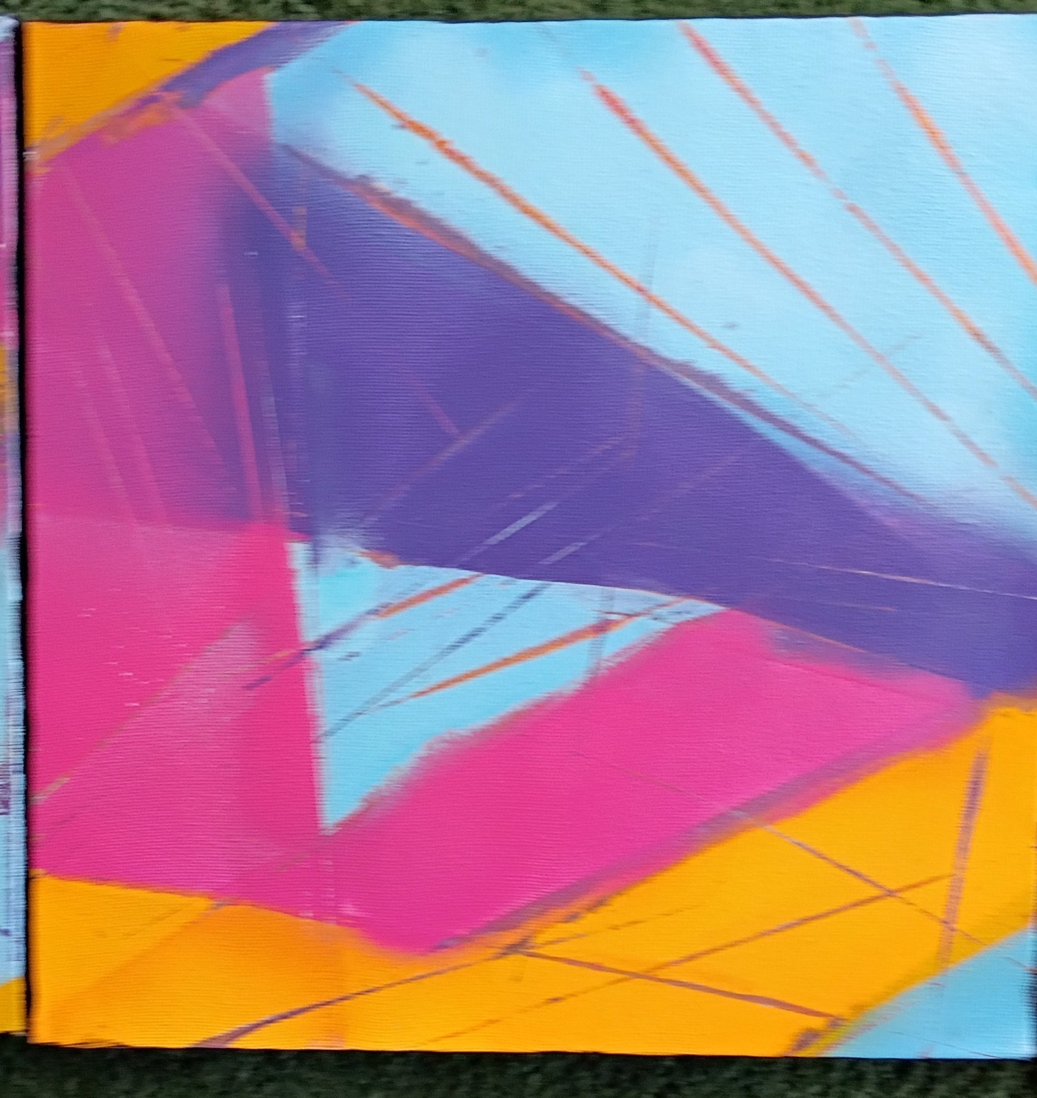 A.E.M. Original Abstract Art «Fusion Flash» Spray Paint Triptych Fine Art