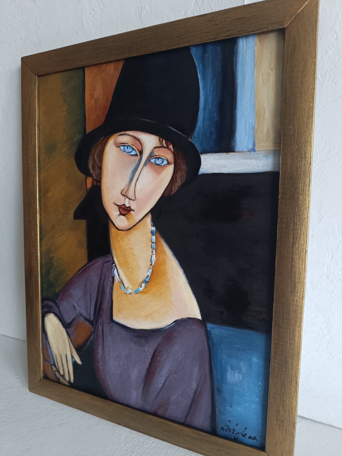 Jeanne Hebuterne Modigliani reproduction handmade oil painting 11.8×15.7 in