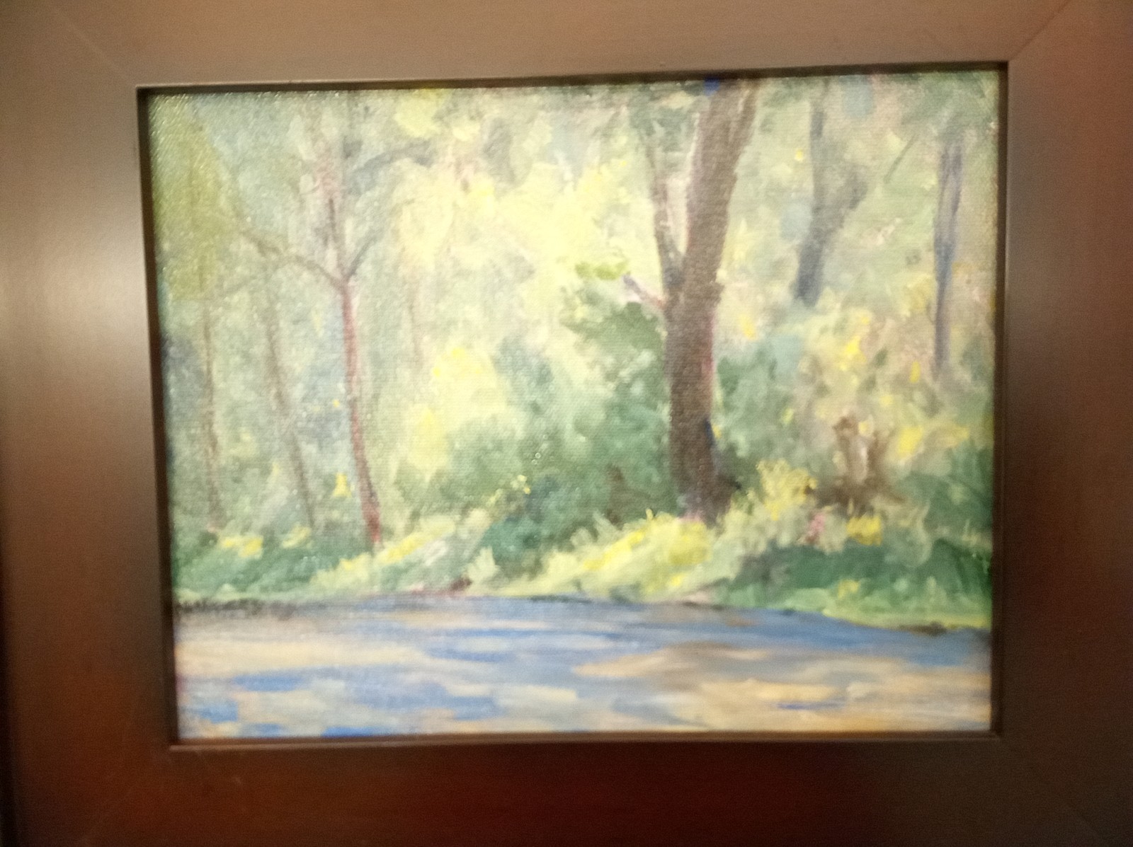 Nancy Knowles plein air original oil painting Park Lewis River Woodland Bottoms
