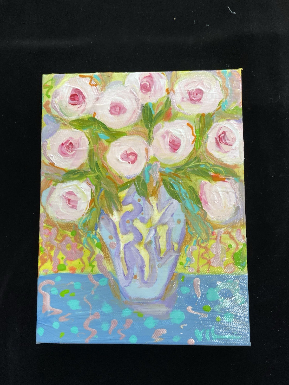 Pink Peonies “An Original Acrylic Painting On Canvas 12”x9”X1.5”