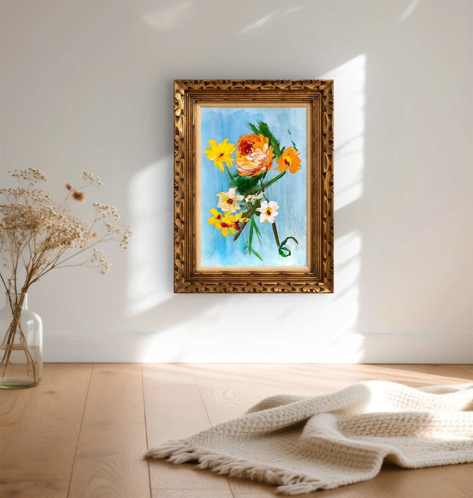 Mother’s Day Bouquet Contemporary Expressionist Original Painting 9×12