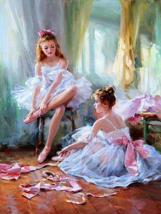 Ballerina girl oil painting Giclee Art Printed on canvas L3730