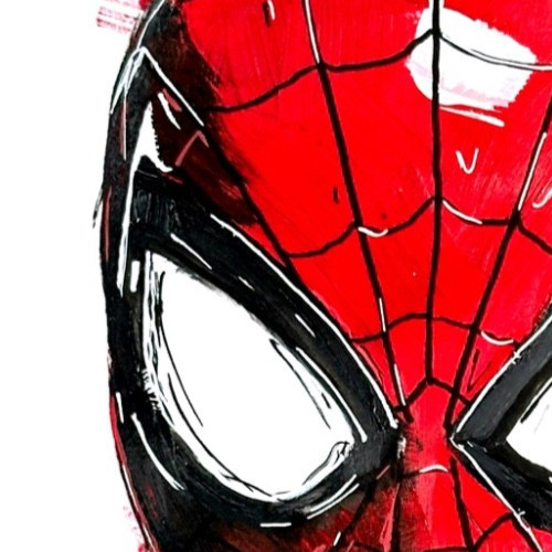 Original Spiderman 11×14 Paper Bold Expressionist Painting Signed Home Decor Art