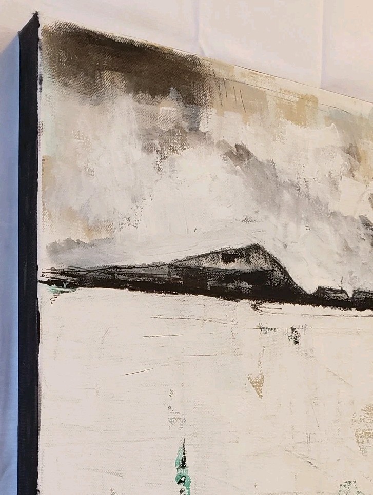 No.627 Original Abstract Minimal Landscape Painting By K.A.Davis
