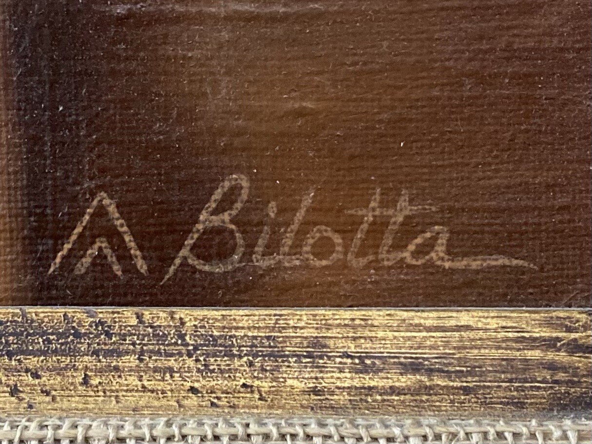 🔥 RARE Fine Vintage Old Western American Paint Horse Oil Painting BILOTTA 1960s