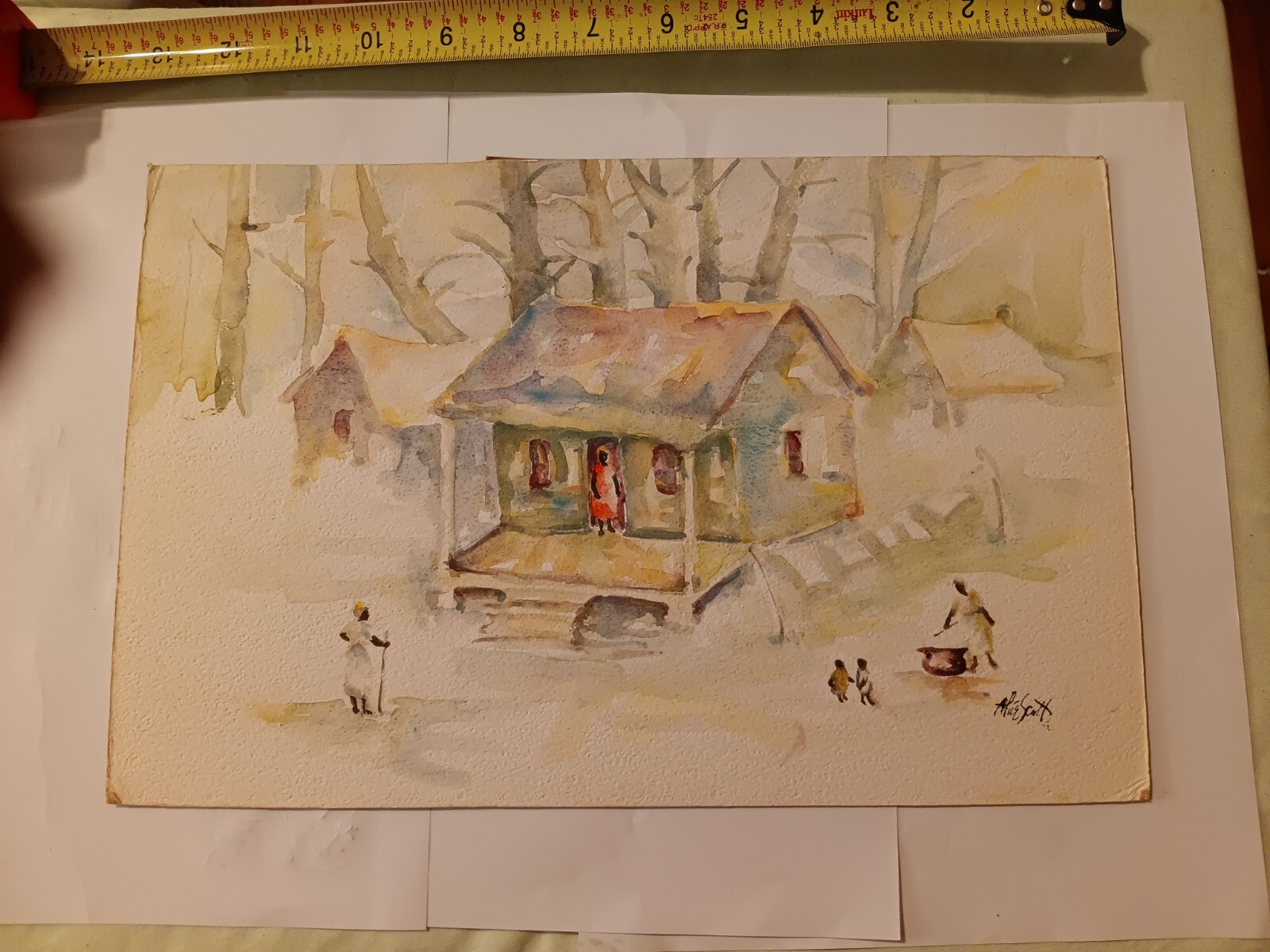 Alice Scott 1924-2005 Painting 13 1/8″w×8 1/2″h Charleston «SCENE» Watercolor!!