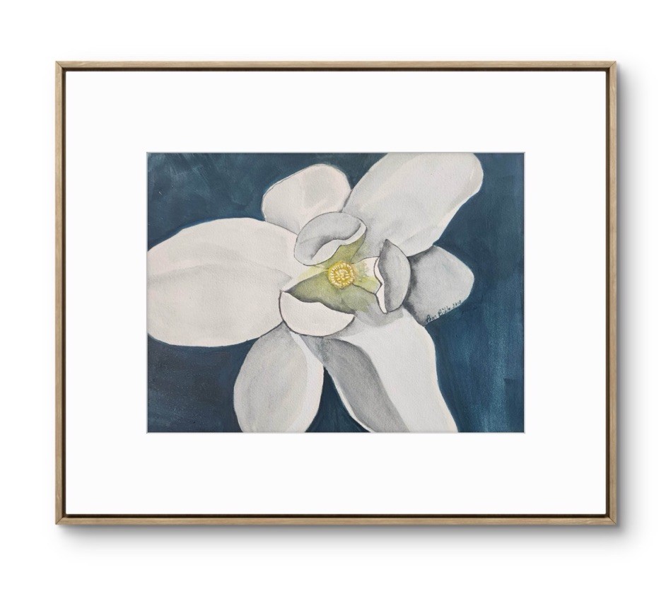 Pam Bible Modern Mississippi Magnolia Unique Bold Art Acrylic 14X11 Paper