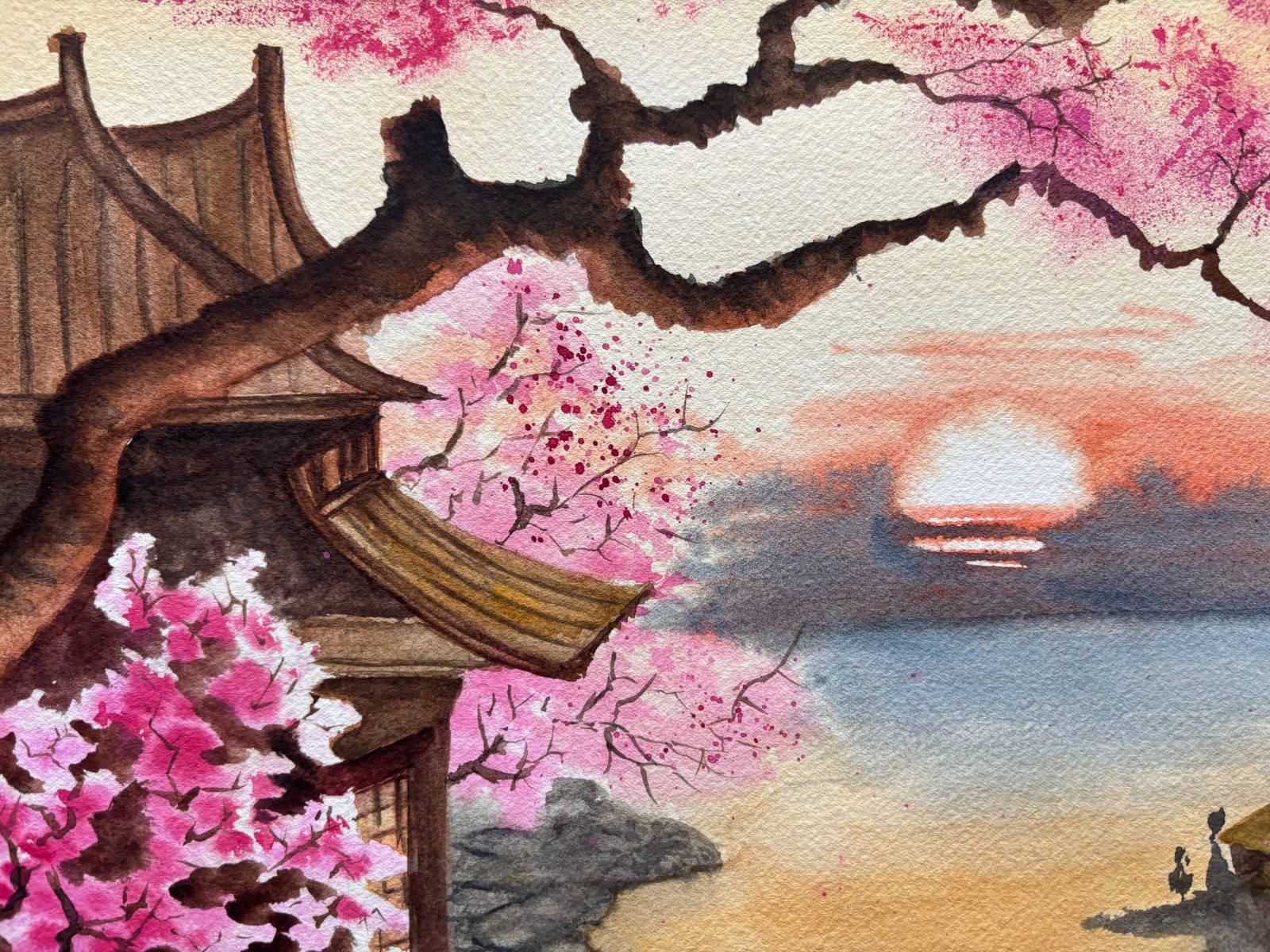 Chinese Original Watercolor Paintin Landscape Art Home Decor 12*16 Oriental Art
