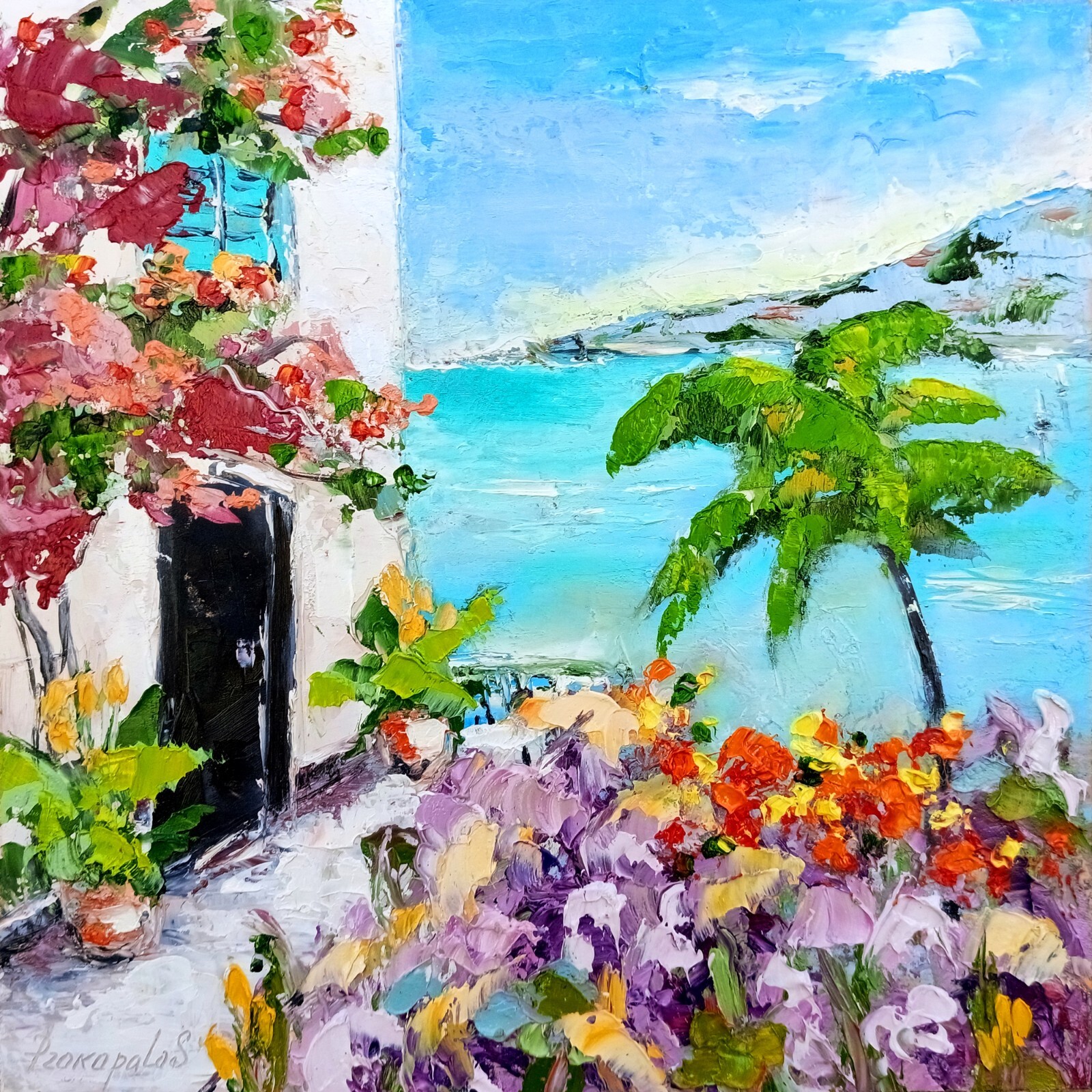 Italian painting Original Art Italian oil painting Italy Wall Art 10×10