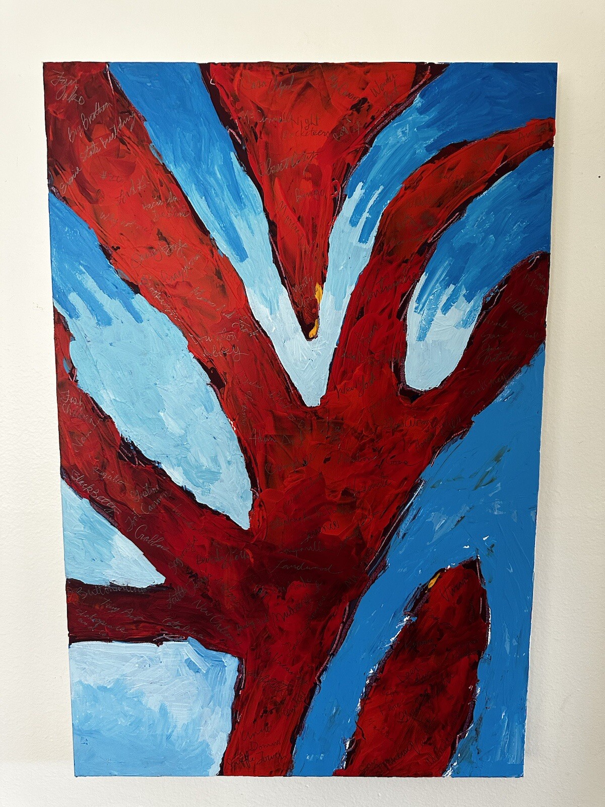 24×36 inch «Johnny Davis Abstract Acrylic on Canvas Painting – Original Artwork»