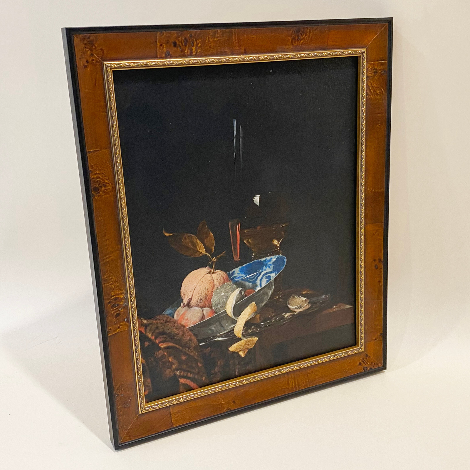 Dutch Reproduction Still Life Framed Canvas Print with Hand Embellished Texture