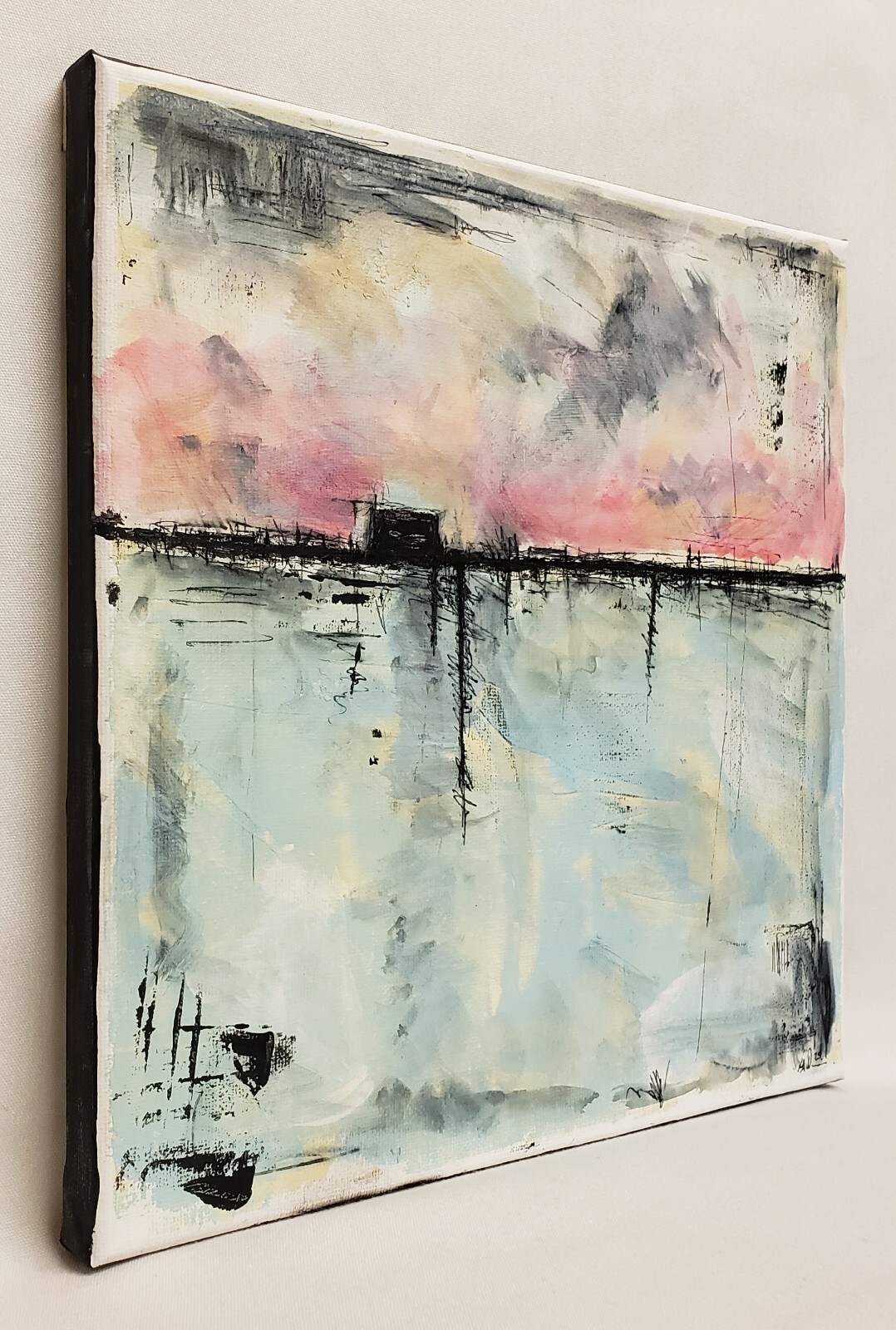 No.651 Original Abstract Modern Minimal Textured Painting By K.A.Davis