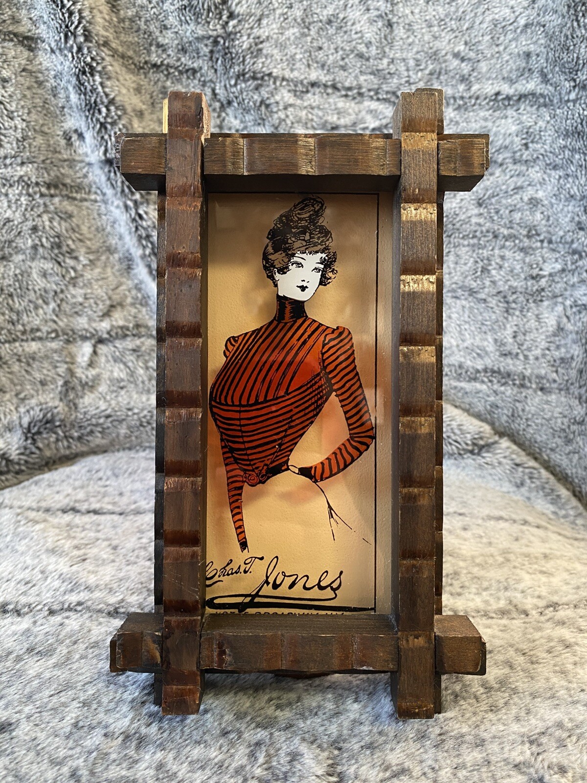 Vintage New York City Broadway fashion painted glass wooden wall art #B11