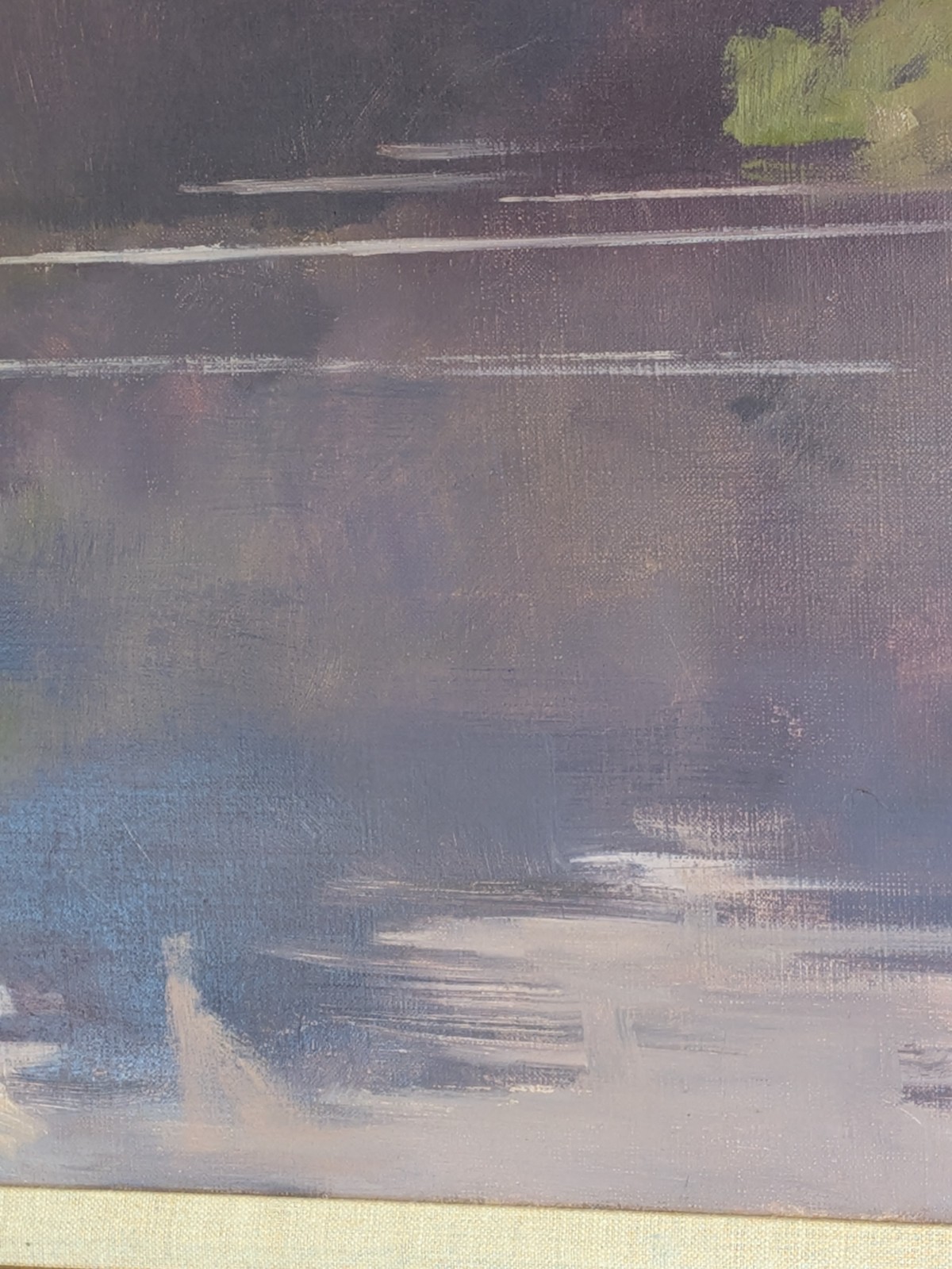 Deane Keller Oil Painting CT Farmington River Landscape Impressionist lavender