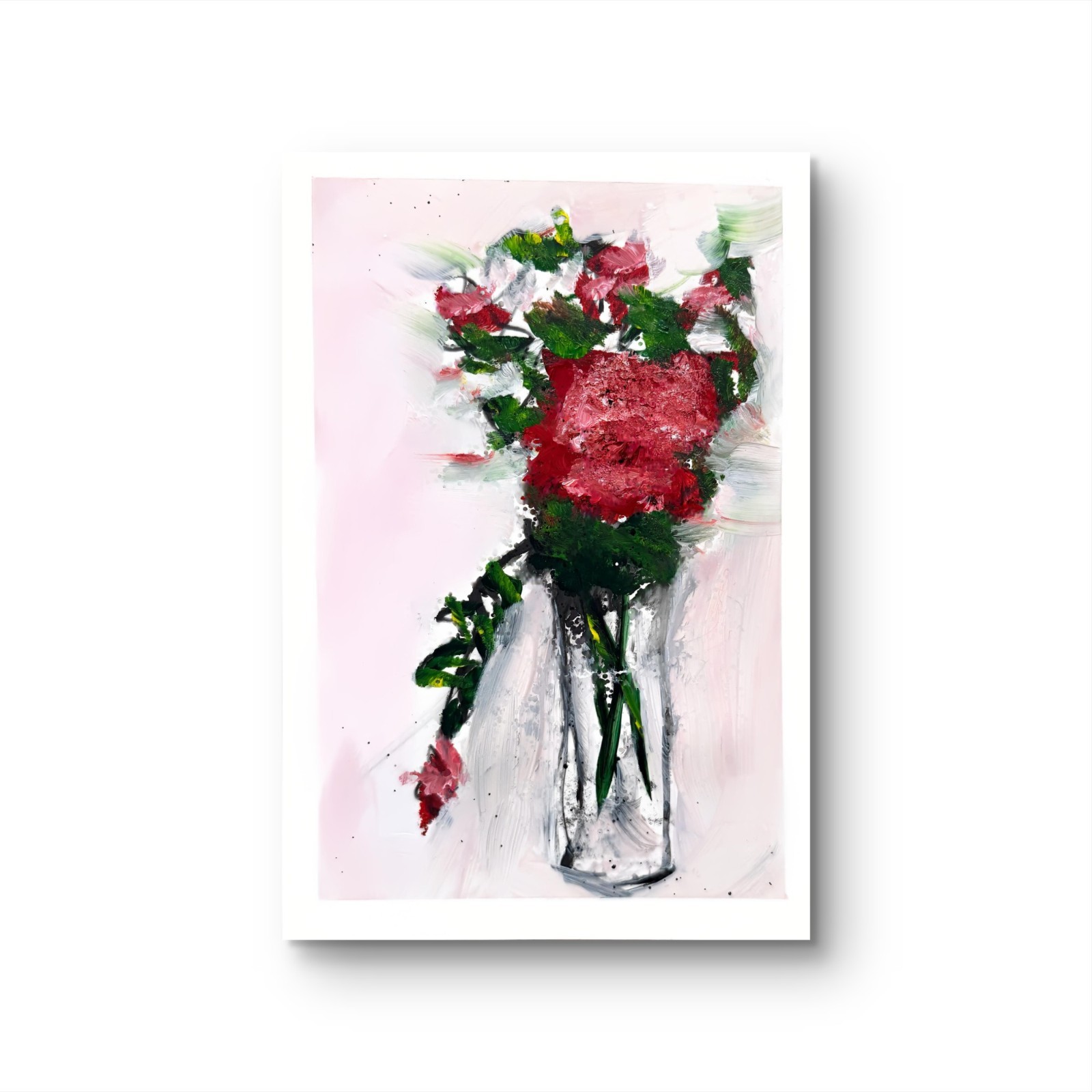 Gerard 7×5 in- Abstract Expressionist Original Painting Paper Floral