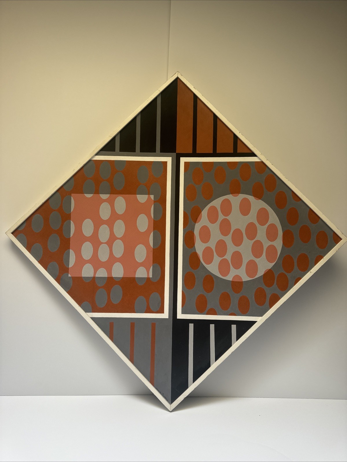 Claude Bentley Painting Abstract Pop Op Art Modernism Large Vintage New York