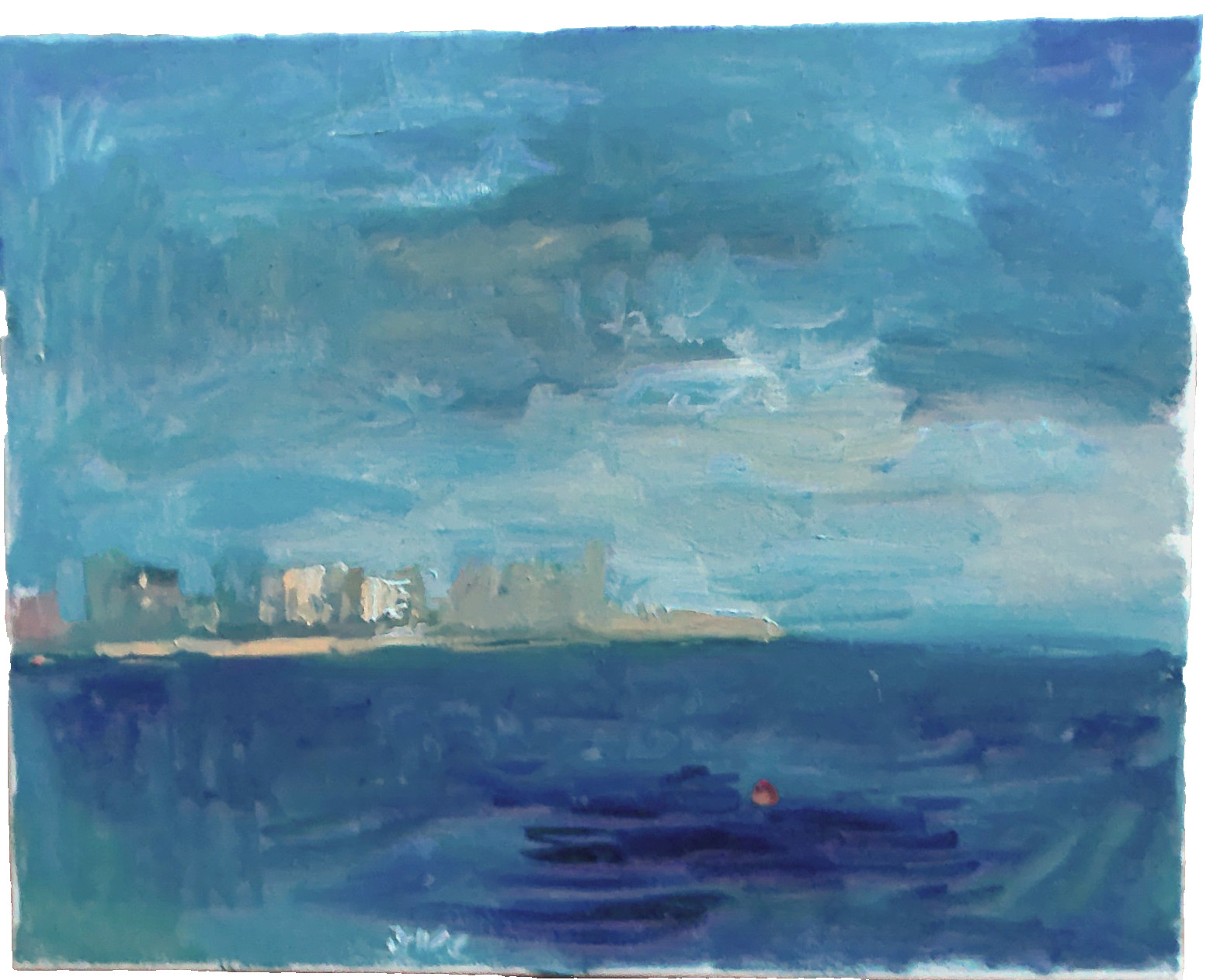 Plein Air Seascape Fauvist Realism Oil Painting Canvas 16″x20″ Original Signed