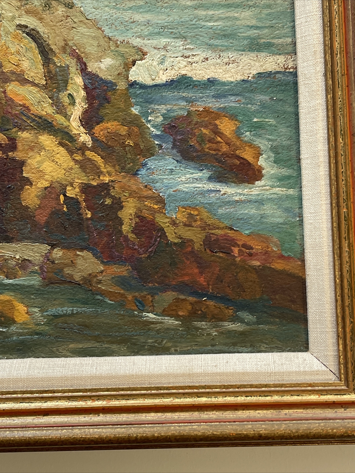 FREDERICK BECKER ANTIQUE LANDSCAPE PAINTING AMERICAN PLEIN AIR COASTAL BEACH