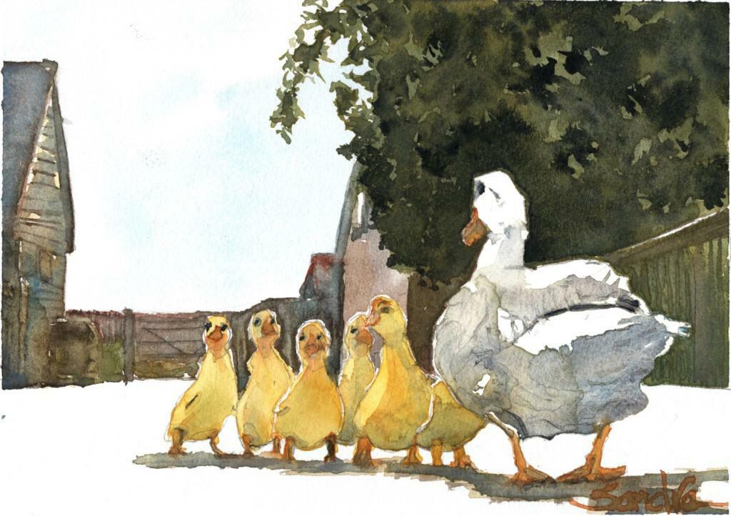 Motherly Love : Signed LE Art Print : Sandra Watercolors™ Suitable for Framing