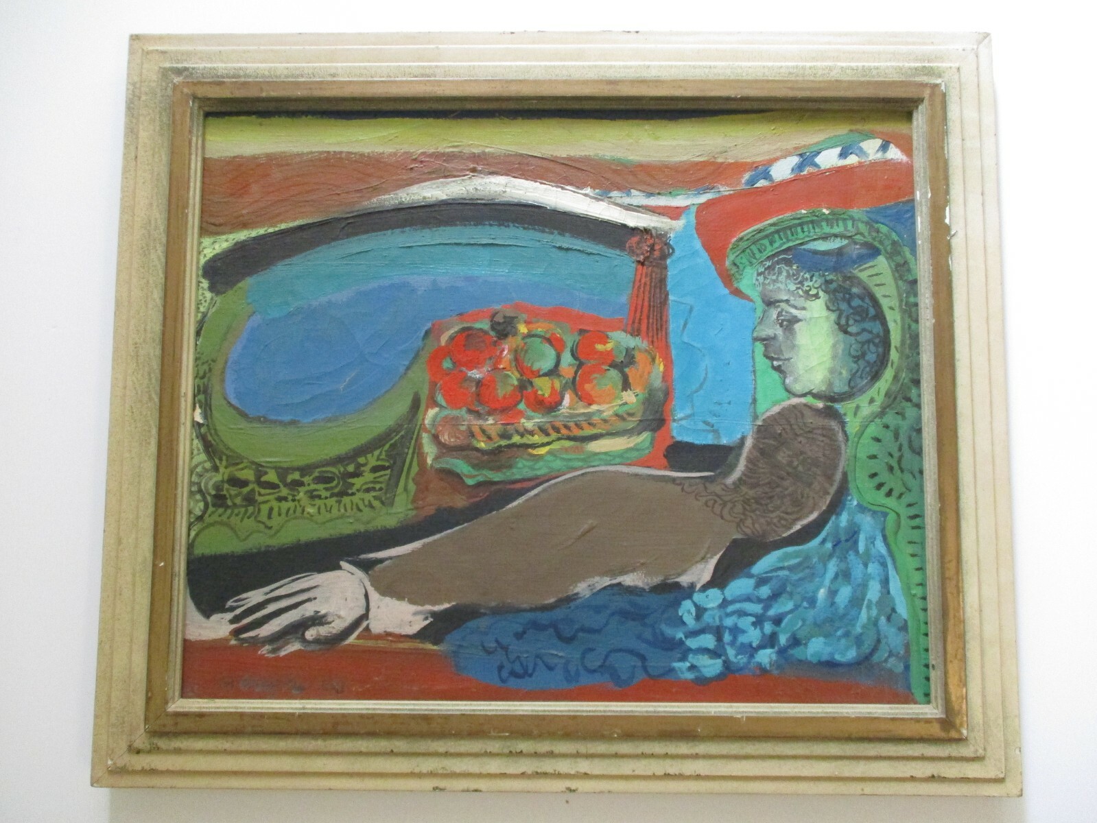 HAROLD LAURENCE GREGOR OIL PAINTING MID CENTURY ABSTRACT SURREALISM MODERNISM